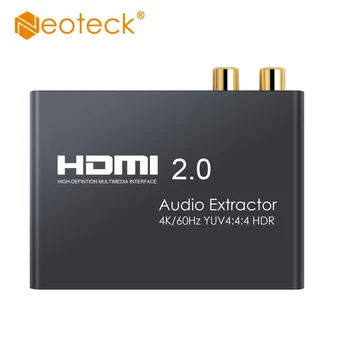 Neoteck 2.0 Ses Çıkarıcı 4K 60Hz YUV 4:4:4 ve HDR HDMI uyumlu Optik TOSLİNK SPDIF Analog RCA L / R 3.5 mm Dönüştürücü