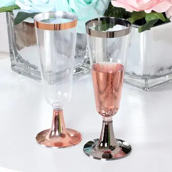 6 Adet / takım 150ml şarap bardağı Şık Şampanya Flüt Darbeye Dayanıklı Şarap Pokal Plastik Pratik kaymaz şampanya bardağı Parti için