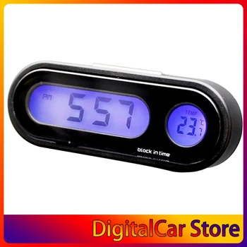 2-in-1 Oto Araba Elektronik Saat Aydınlık Termometre LED dijital ekran Mini Taşınabilir Dashboard Saat Araba Aksesuarları
