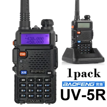 Yürüyüş profesyonel walkie talkie Büyük kapasiteli pil Orijinal Baofeng dual band radyo UV-5R alma yeteneğine sahiptir