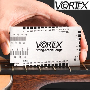 Gitar dize Eylem ölçer cetvel.Paslanmaz çelik/dayanıklı/Akustik/elektro gitar/Bas ölçümü için kullanılır.Akor yüksekliği / aralığı