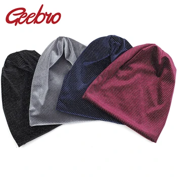 Geebro Unisex Rahat Düz Renk bere Yetişkin Erkekler Kadınlar Açık Polka Dot Çizgili Şapkalar Hiphop Tasarım