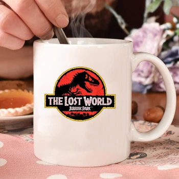 Kayıp Dünya Kupa Serin Jurassic Dinozor Rex Kahve Kupa Vintage Seramik Kupalar Kawaii kahve Fincanı Hediye Hayranları için