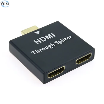 YuXi HDMI Erkek Çift HDMI Dişi 1 ila 2 Yollu Splitter adaptörü HD TV İçin Sıcak DH Xbox Blueray DVD oynatıcılar PS3