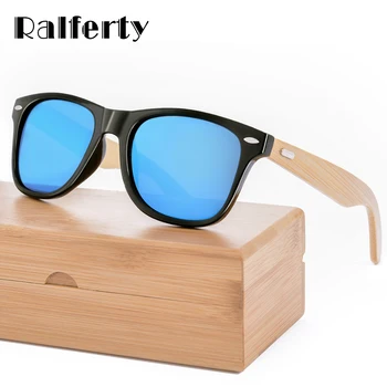 Ralferty Retro Ahşap Güneş Gözlüğü Erkekler Bambu Sunglass Kadınlar Marka Spor Gözlüğü Ayna UV400 güneş gözlüğü Erkek Shades lunette oculos