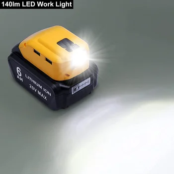 Orijinal Yedek DCB090 Güç Kaynağı Dönüştürücü Dewalt 20v Max 18V Pil Adaptörü İle Çift USB DC 12V LED Çalışma Işığı