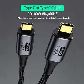 USB 4.0 Tip C C Tipi Kablo 40Gbps 8K@60Hz PD 100W Hızlı şarj kablosu Kablosu Thunder-bolt 3/4 Dizüstü PC için