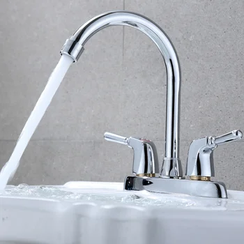 Sıcak ve Soğuk Su Musluk Mutfak Banyo Sıçrama geçirmez Basınçlı Ev lavabo Musluk Dönebilen ve Dayanıklı Üst H8258