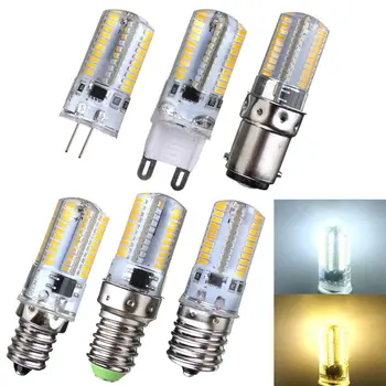 3W led ışık ampul kısılabilir G4 G9 E12 E14 E17 BA15D 80LED 3014 SMD mısır ışık spot ampul silikon kristal aydınlatma AC110 / 220V