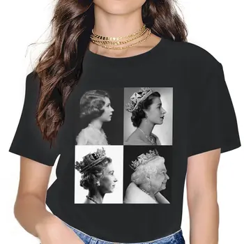 Yenilik Kraliçe Elizabeth II Rıp T - Shirt Kadınlar için Yuvarlak Yaka %100 % Pamuklu T Shirt Kısa Kollu Tees Hediye Fikri Elbise