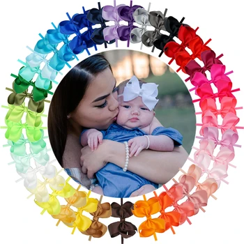 40 Renkler Bebek saç fiyonkları Toddlers Çocuk Kafa Bandı 4.5 İnç Grogren Şerit saç bandı Yenidoğan Küçük Çocuklar için Saç Aksesuarı