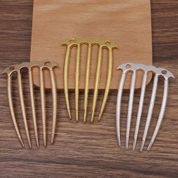 10 ADET 48x72mm Metal Alaşım Saç Combs Bankası KC Altın Gümüş Kaplama Saç Combs Ayarları DIY Şapkalar Aksesuarları Takı Yapımı İçin
