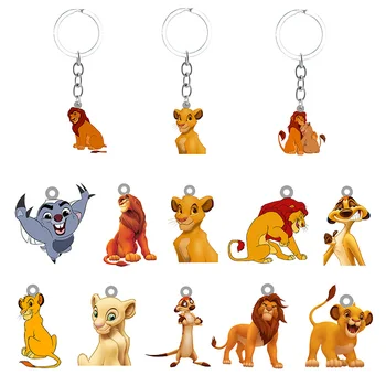 Disney Aslan Kral Simba Anime Desen Epoksi Reçine Desen Anahtarlık Sırt Çantası okul çantası Kolye Takı Anahtarlık Takı DIY733