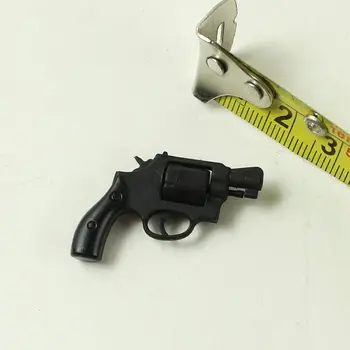 1: 6th Siyah Smith Wesson 38 Revolver Tabanca Modeli Oyuncak İçin 12 