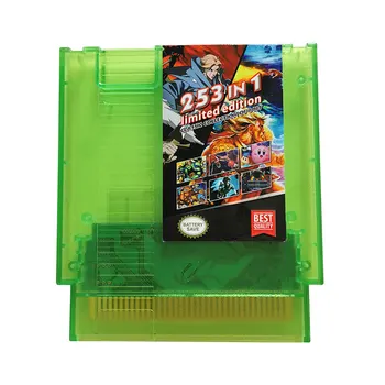 253 in 1 NES Remix 8-Bit Süper Oyun Kartuşu NES Klasik 72 P PAL NTSC Oyun Şeffaf Yeşil Kabuk