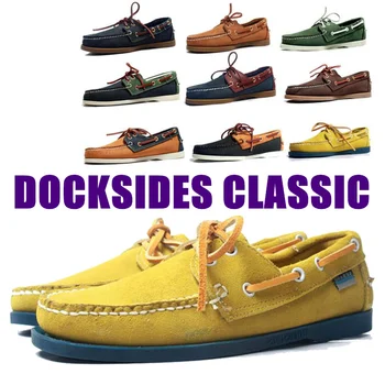 Erkekler Hakiki Nubuk Deri Docksides Klasik Tekne Ayakkabı, erkekler İçin Tasarımcı Sneakers Hommme Femme Artı Boyutu Loafer'lar Y071