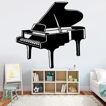 Piyano Duvar Çıkartmaları Şirket Okul Ev Dekor Enstrüman Vinil Duvar Çıkartmaları Çocuk Yatak Odası Müzik Duvar Dekorasyon Z414