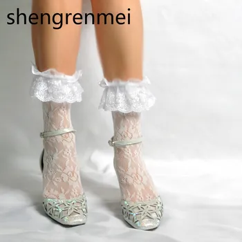 Shengrenmei 2019 Beyaz Yumuşak Kız Gül Dantel Büyük Dantel Çorap Öğrenci Çorap Egzotik Giyim Yeni Lolita Kadın Çorap