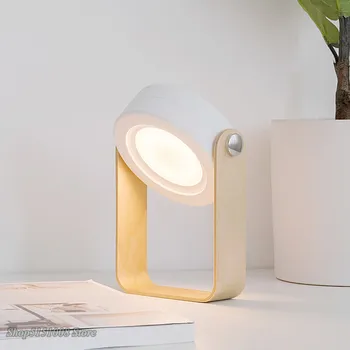 Yeni yaratıcı ahşap kolu katlanabilir gece ışıkları okuma lambası taşınabilir fener lamba teleskopik katlanır Led masa lambası USB şarj