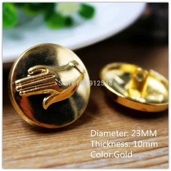 15418183,10 adet, Dia 23mm Klasik moda Altın Rozet metal düğmeler, el DIY el yapımı malzemeler, giyim aksesuarları