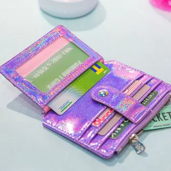 Holografik Cüzdan KİMLİK Para Kredi kart tutucu Cep Kılıfı bozuk para cüzdanı İş Sürücü Belgesi Organizatör Kadınlar Kızlar için
