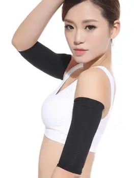 Kadın elastik sıkıştırma kol ısıtıcıları kadın erkek zayıflama kalori destek dirsek çorap masaj kol kapağı