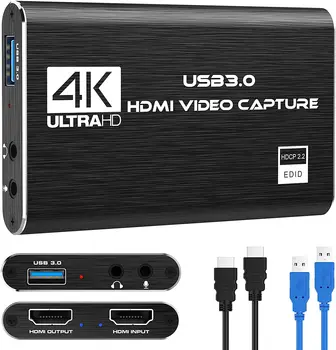 4K Ses Video Yakalama Kartı USB 3.0 HDMI uyumlu Video Yakalama DeviceFull HD 1080P Oyun Kayıt Akışı Yayın
