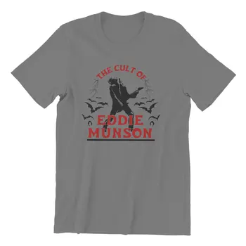 Kült Eddie T Shirt erkek Saf Pamuklu Rahat T-shirt Eddie Munson Yarasalar Gitar Metal Tees Kısa Kollu Elbise Hediye fikir