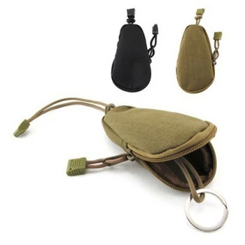 1 ADET Mini Anahtar Cüzdan Tutucu Erkekler bozuk para çantaları Kılıfı Askeri askeri çanta Küçük Cep Anahtarlık Fermuar Durumda Açık Paketi