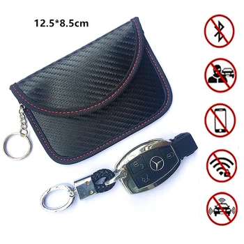 Faraday Kart Araba anahtar çantası FOB Sinyal Engelleyici Çanta RFID Kalkanı çekme halkası Tuşları Cüzdan Kılıf Organizatör Gizlilik Koruması için BAG1045