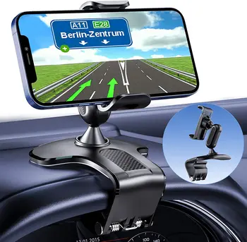 Çok fonksiyonlu Evrensel Araba gösterge paneli telefon araba için tutucu 360° Rotasyon sabitleme kıskacı Standı GPS Ekran Braketi Araç Tutucu