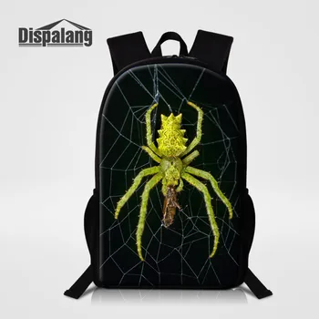 Dispalang Erkek Sırt Çantaları Örümcek Baskı Çocuklar Serin Sırt Çantaları Hayvan Okul Çantaları Genç Üniversite Öğrencisi Omuz Kitap Çantası