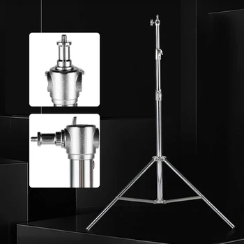 Paslanmaz Çelik ışık Standı 210-400cm Katlanabilir Ağır Destek Standı Stüdyo Softbox Monolight fotoğraf ekipmanları