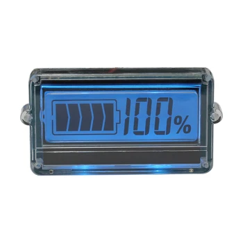 Su geçirmez 12V Pil Kapasitesi Göstergesi LCD Haneli Ekran Metre Lityum Pil Güç Dedektörü Test Cihazı Voltmetre Mavi Aydınlatmalı