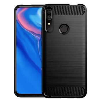 Lüks Kılıf İçin Huawei P akıllı Z y9 başbakan 2019 Silikon Karbon Fiber Darbeye Dayanıklı arka kapak Onur 9X Premium Mat telefon kılıfı