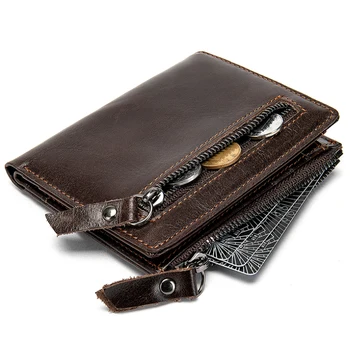 Luufan kısa erkek debriyaj deri erkek cüzdanları hakiki deriden yapılmış bozuk para cüzdanı erkekler için kredi kart tutucu ince para çantası