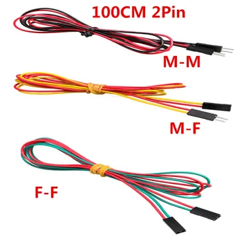 DIY Elektronik Parçalar 20 adet / grup 2pin 100cm Erkek-Erkek M-F F-F aktarma kabloları 2.54 mm AWG24 DuPont Kablo Hattı 3D yazıcı