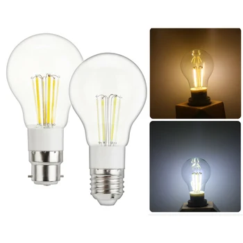LED ampul ev Shope dekorasyon 3 W 4 W 6 W lambalar AC 85-265 V DC 12 V A55 E27 LED COB Filament ışık B22 süngü soğuk sıcak beyaz lamba