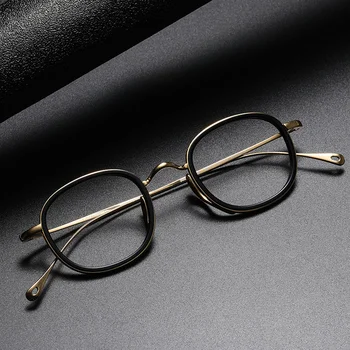 Japon Ultralight Titanyum Çerçeve El Yapımı Gözlük Retro Miyopi Gafas Gözlük Oval Erkekler Kadınlar İçin Reçete Gözlük