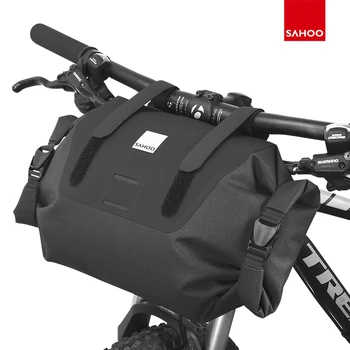 Sahoo Pro Su Geçirmez Mesnetli Çanta 7L Roll-Top Ayarlanabilir MTB Yol Bisiklet Gidon Pannier Ön Çerçeve Cep Kuru Paketi 112030