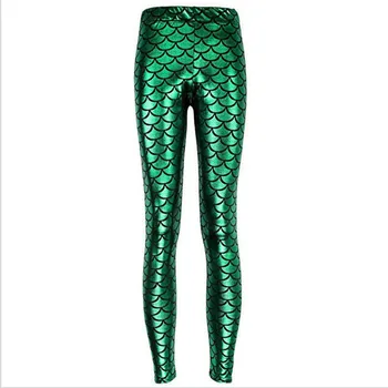 Tayt kadınlar Yeni Moda Kadın Tayt Pantolon Dijital Baskı Leggins Kadınlar Mermaid Balık Pulu Tayt 3D Dijital Baskı