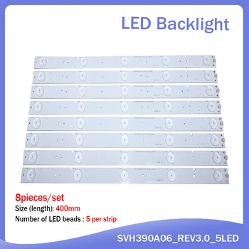 100 % YENİ 8 adet/grup 5 LEDS 400mm LED şerit SVH390A06 NS-40D420NA16 Samsung 2013CHI400 3328N1 05