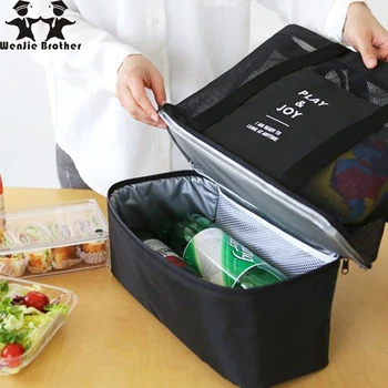 Piknik Soğutucu Çanta Taşınabilir Gıda Bira Soğutucu Çok Fonksiyonlu Eller Bebek bebek bezi çantaları Şişeleri Gıda Organizatör Buz Torbası