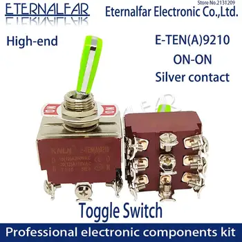 12MM E-TEN(A)9210 High-end Kalite Gümüş Kontak 3PDT 16A 250V AC ON-ON 9 Pin Kolu Sıfırlama Rocker Geçiş Slayt Anahtarı