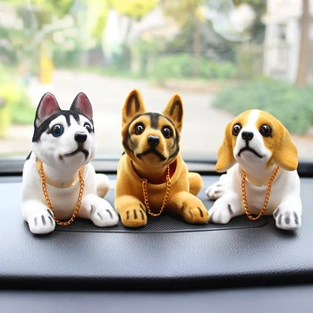 Araba Bebek Husky Beagle Başını Sallayarak Köpek Süsleme çizgi film bebeği Pano Yaratıcı Başını Sallayarak Köpek Başını Sallayarak Peluş Bebek