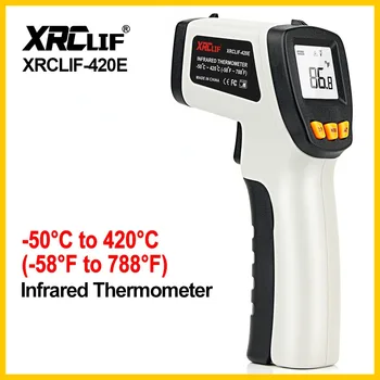 XRCLIF Dijital Termometre Temassız Pirometre Lazer Kızılötesi Sıcaklık Ölçer-58℉~1022℉