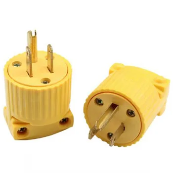 Sarı Amerika 6 - 15P 5-15P 125V 15A Rewirable 3 Kutuplu NEMA ABD Kilitli Sanayi Güç Dönüştürücü Fiş Inline Kablolu Konnektör B Tipi