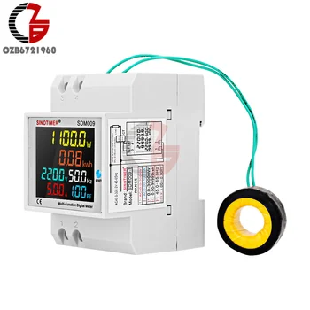 Dın Rail LCD Dijital Voltmetre AC 220V 110 V Gerilim Akım Güç Wattmetre Elektrik Enerjisi kWh Metre, Frekans Volt Amper Monitör