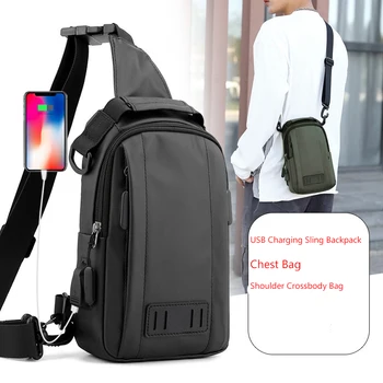 Naylon Erkekler Erkekler Sling USB Şarj Sırt Çantası Göğüs Çantası Sırt Çantası Seyahat Kadın omuz çantaları Sırt Çantası Açık Okul Çalışması için