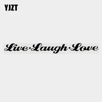 YJZT Moda Kelimeler Canlı Gülmek Aşk İlham Vinil Araba Sticker Çıkartması Siyah/Gümüş 10B-0092